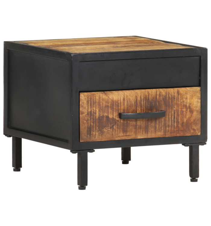 Table de chevet 40x40x35 cm Bois de manguier brut | Mobilier & Déco