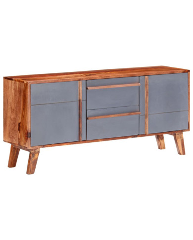 Buffet gris 120x30x55 cm bois massif | Mobilier & Déco