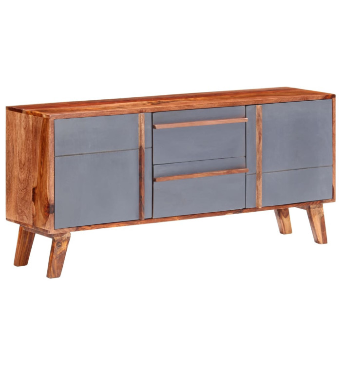 Buffet gris 120x30x55 cm bois massif | Mobilier & Déco