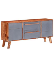 Buffet gris 120x30x55 cm bois massif | Mobilier & Déco