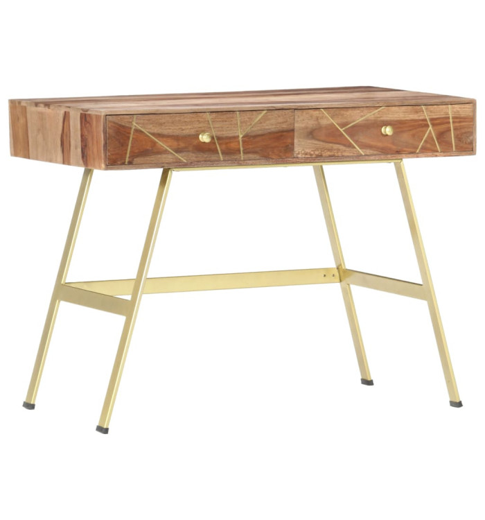 Bureau avec tiroirs 100x55x75 cm bois solide | Mobilier & Déco