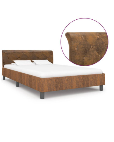 Cadre de lit Marron Similicuir daim 140 x 200 cm | Mobilier & Déco