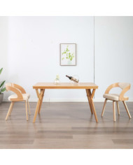 Chaises à manger lot de 2 crème bois courbé et similicuir | Mobilier & Déco
