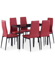 Mobilier de salle à manger 7 pcs Rouge bordeaux | Mobilier & Déco