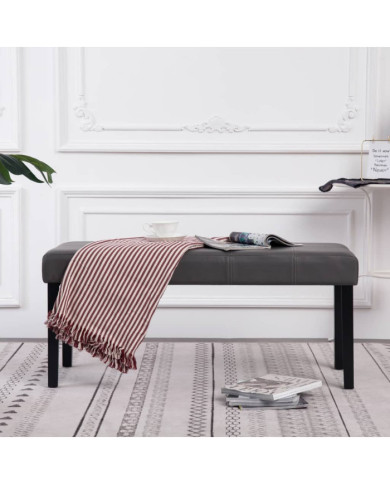 281309 Bench 106 cm Grey Faux Leather | Mobilier & Déco