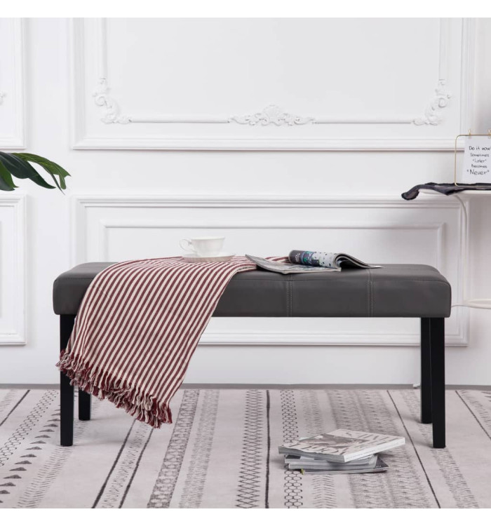 281309 Bench 106 cm Grey Faux Leather | Mobilier & Déco