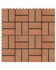 Carreaux de terrasse 22 pcs 30 x 30 cm 2 m² WPC Teck | Mobilier & Déco