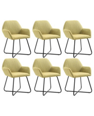 Chaises à manger lot de 6 vert tissu | Mobilier & Déco