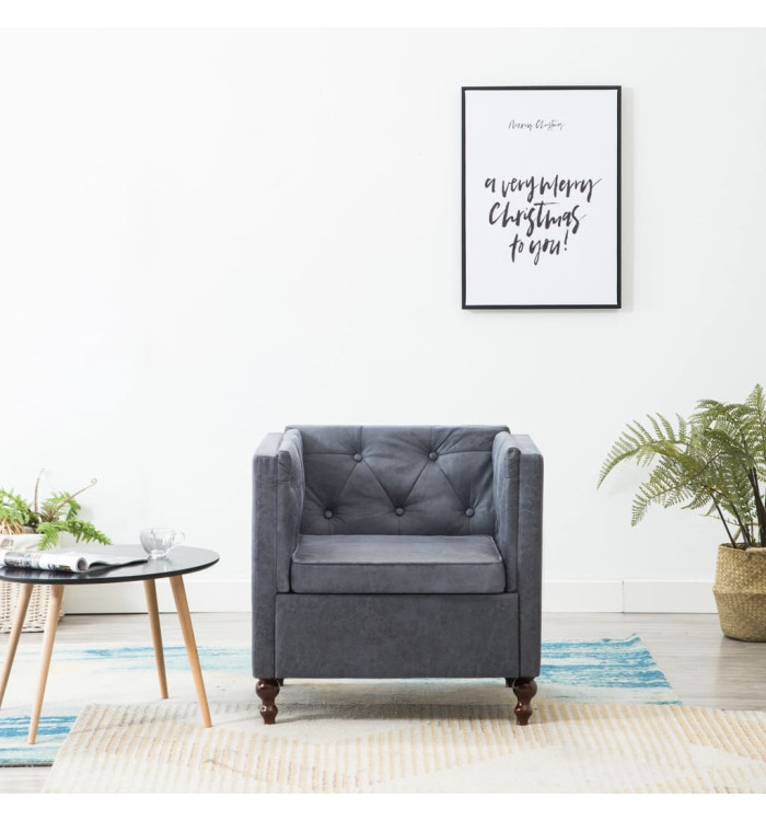 Fauteuil gris tissu | Mobilier & Déco