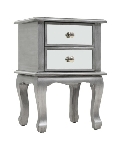 Table de chevet miroir MDF et verre 34,5 x 30 x 50 cm | Mobilier & Déco