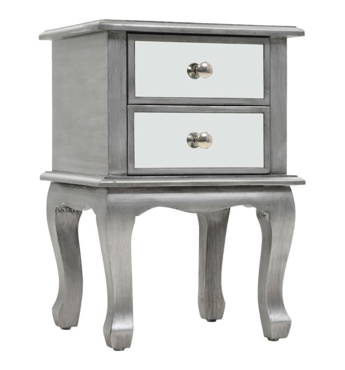 Table de chevet miroir MDF et verre 34,5 x 30 x 50 cm | Mobilier & Déco