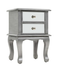 Table de chevet miroir MDF et verre 34,5 x 30 x 50 cm | Mobilier & Déco