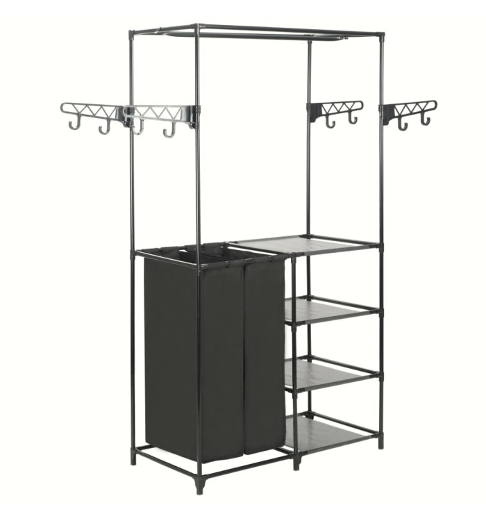 Porte-vêtements Acier et tissu non-tissé 87x44x158 cm Noir | Mobilier & Déco