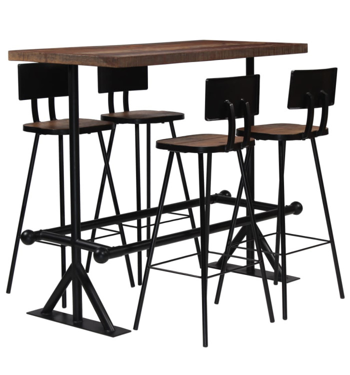 Mobilier de bar 5 pcs Bois de récupération massif | Mobilier & Déco