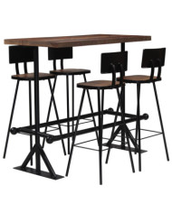 Mobilier de bar 5 pcs Bois de récupération massif | Mobilier & Déco