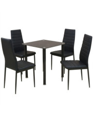Ensemble table et chaise de salle à manger 5 pièces noir | Mobilier & Déco