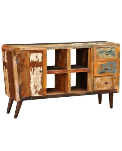 Armoire avec 1 porte 4 étagères 3 tiroirs Bois massif récupéré | Mobilier & Déco