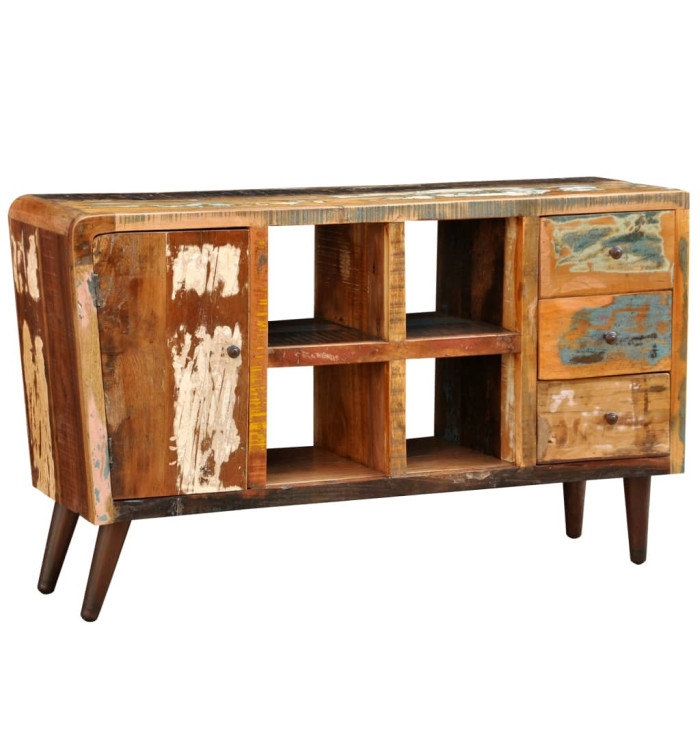 Armoire avec 1 porte 4 étagères 3 tiroirs Bois massif récupéré | Mobilier & Déco