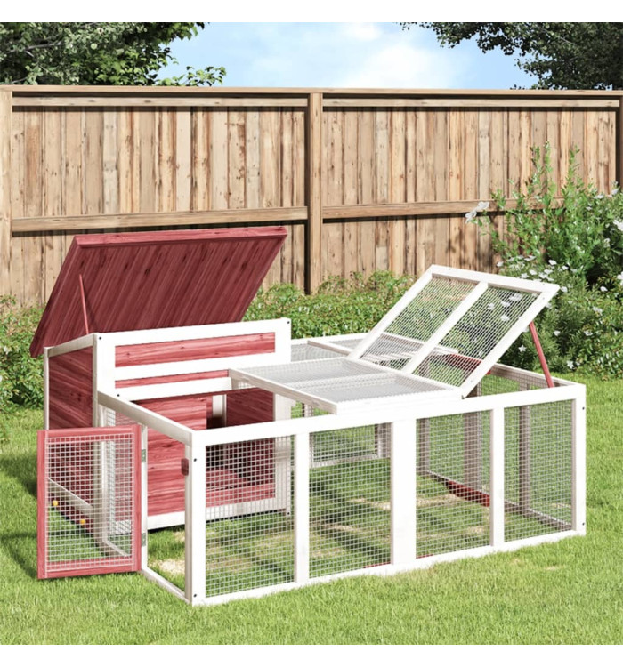 Clapier moka 144x123x67,5 cm bois de pin massif | Mobilier & Déco
