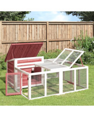 Clapier moka 144x123x67,5 cm bois de pin massif | Mobilier & Déco