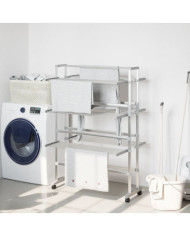 Séchoir à linge avec roues 89x64x129 cm aluminium | Mobilier & Déco