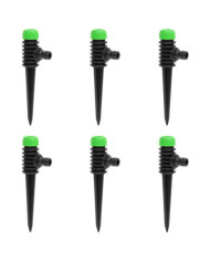 Arroseurs rotatifs 6 pcs vert et noir 3x6x19,5 cm ABS et PP | Mobilier & Déco