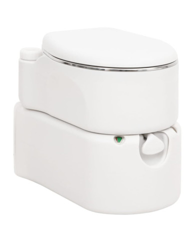 Toilette de camping intégrée blanc 24+17 L PEHD et acier | Mobilier & Déco