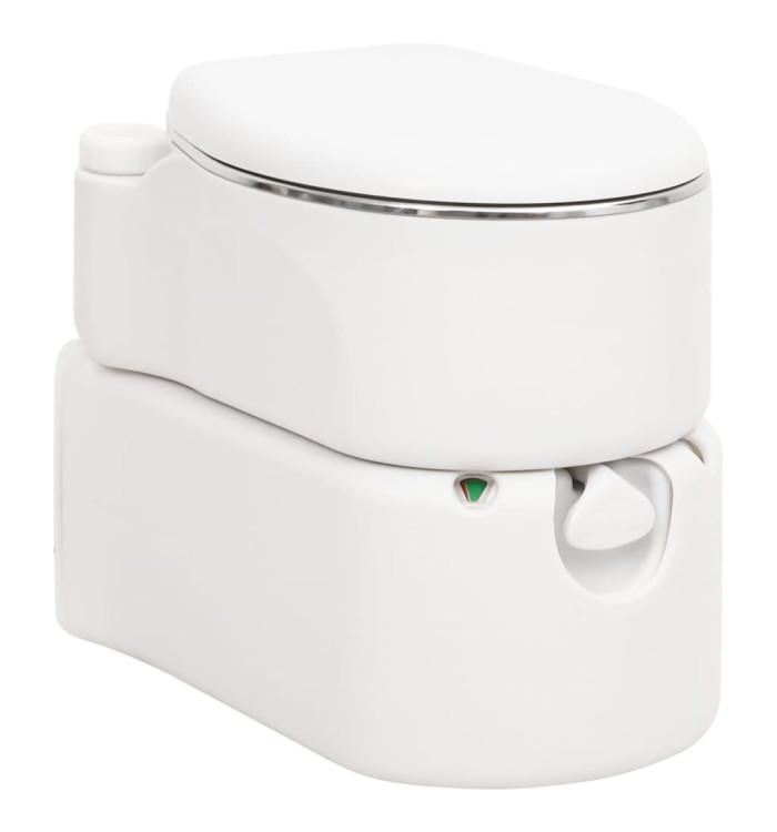 Toilette de camping intégrée blanc 24+17 L PEHD et acier | Mobilier & Déco