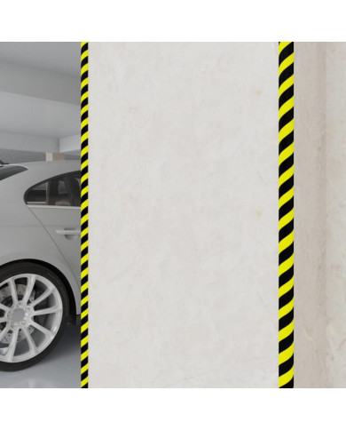 Protecteurs d'angle 2 pcs Jaune et noir 4x3x100 cm PU | Mobilier & Déco