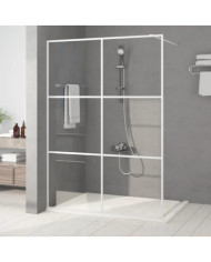 Paroi de douche Blanc 140x195 cm Verre ESG transparent | Mobilier & Déco