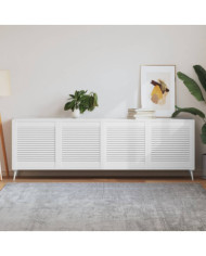 Portes d'armoire à persiennes 4pcs blanc 61,5x59,4cm pin massif | Mobilier & Déco