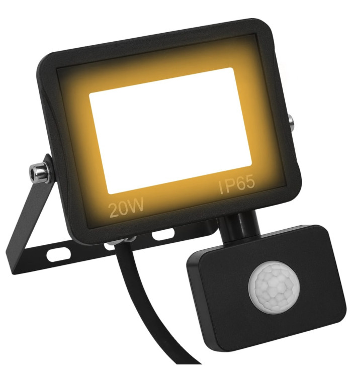 Projecteur à LED avec capteur 20 W Blanc chaud | Mobilier & Déco