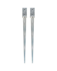 Piquets au sol 2 pcs Argenté 7x7x90 cm Acier galvanisé | Mobilier & Déco