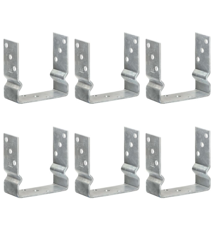 Piquets de clôture 6 pcs Argenté 14x6x15 cm Acier galvanisé | Mobilier & Déco