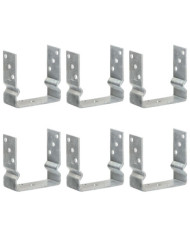 Piquets de clôture 6 pcs Argenté 14x6x15 cm Acier galvanisé | Mobilier & Déco