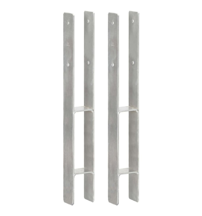 Piquets de clôture 2 pcs Argenté 7x6x60 cm Acier galvanisé | Mobilier & Déco