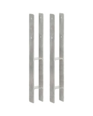 Piquets de clôture 2 pcs Argenté 7x6x60 cm Acier galvanisé | Mobilier & Déco