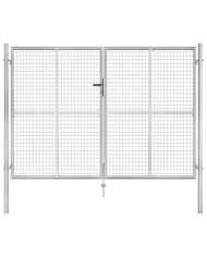 Porte de jardin Acier galvanisé 306x225 cm Argenté | Mobilier & Déco
