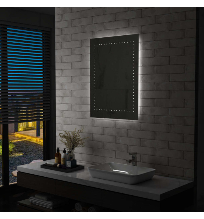 Miroir mural à LED pour salle de bains 60x80 cm | Mobilier & Déco