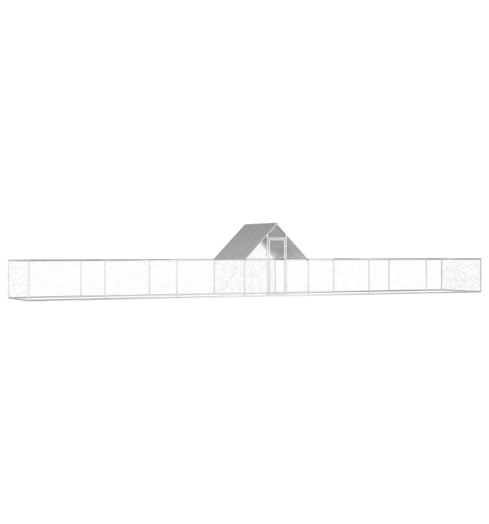 Poulailler 14 x 2 x 2 m Acier galvanisé | Mobilier & Déco