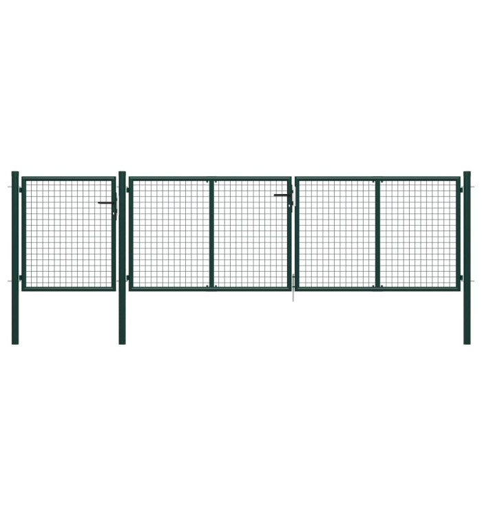 Portail de jardin Acier 400 x 75 cm Vert | Mobilier & Déco