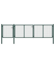 Portail de jardin Acier 400 x 75 cm Vert | Mobilier & Déco
