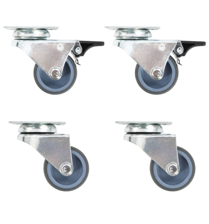 Roulettes pivotantes doubles 4 pcs 50 mm | Mobilier & Déco
