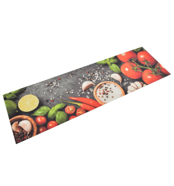 Tapis de cuisine lavable impression légumes 45x150 cm velours | Mobilier & Déco