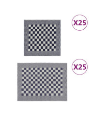 Ensemble de serviettes 50 pcs bleu et blanc coton | Mobilier & Déco