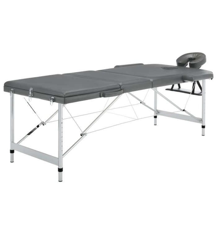 Table de massage 3 zones Cadre en aluminium Anthracite 186x68cm | Mobilier & Déco