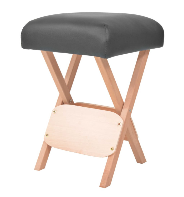 Tabouret de massage pliant avec siège 12 cm d'épaisseur Noir | Mobilier & Déco
