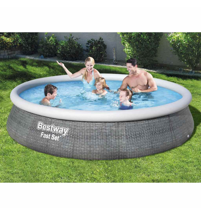 Bestway Ensemble de piscine gonflable Fast Set avec pompe 396x84 cm | Mobilier & Déco