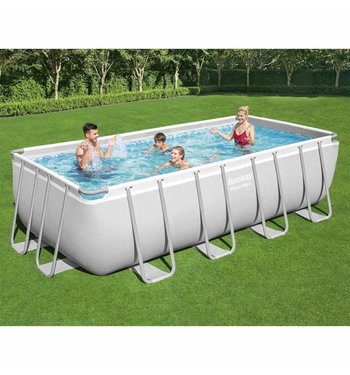 Bestway Ensemble de piscine Power Steel Rectangulaire 488x244x122 cm | Mobilier & Déco