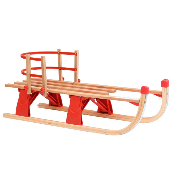 Traîneau pliable avec dossier 119 cm Bois | Mobilier & Déco